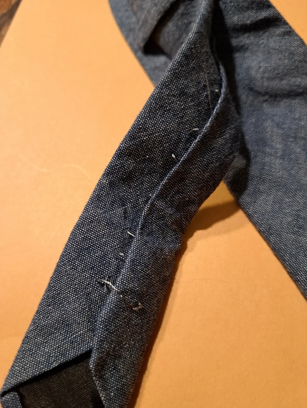 Old Navy Blue Denim Look Boys Medium Necktie Cotton Tie